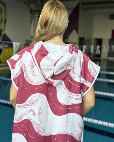 Seral Unisex Havlu Panço Yüzücü Yarış Antrenman Havuz ve Deniz İçin Kapüşonlu Bornoz