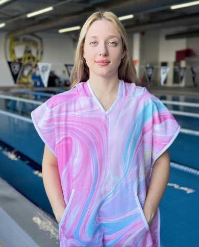 Trevo Unisex Havlu Panço Yüzücü Yarış Antrenman Havuz ve Deniz İçin Kapüşonlu Bornoz