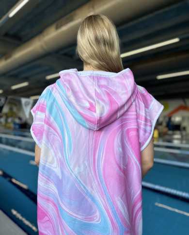 Trevo Unisex Havlu Panço Yüzücü Yarış Antrenman Havuz ve Deniz İçin Kapüşonlu Bornoz