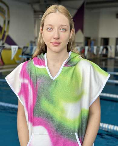 Varen Unisex Havlu Panço Yüzücü Yarış Antrenman Havuz ve Deniz İçin Kapüşonlu Bornoz