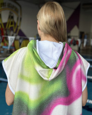 Varen Unisex Havlu Panço Yüzücü Yarış Antrenman Havuz ve Deniz İçin Kapüşonlu Bornoz