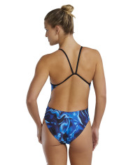 TYR Kadın Cutoutfit Antrenman Mayosu Waveform Mavi