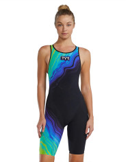 TYR Kadın Yarış Mayosu Venzo Yeşil/Siyah