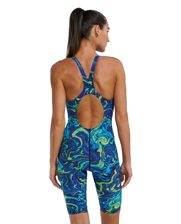 TYR Kadın Yarış Mayosu Thresher Open Back Mavi