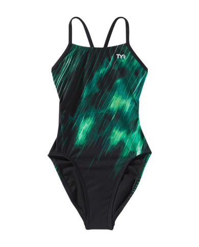 TYR Kız Çocuk Cutoutfit Antrenman Mayosu Cyclod Yeşil