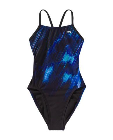 TYR Kız Çocuk Cutoutfit Antrenman Mayosu Cyclod Mavi