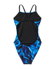 TYR Kız Çocuk Cutoutfit Antrenman Mayosu Waveform Mavi