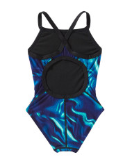 TYR Kız Çocuk Diamondfit Antrenman Mayosu Waveform Mavi Yeşil