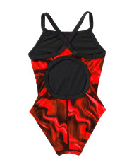 TYR Kız Çocuk Diamondfit Antrenman Mayosu Waveform Kırmızı