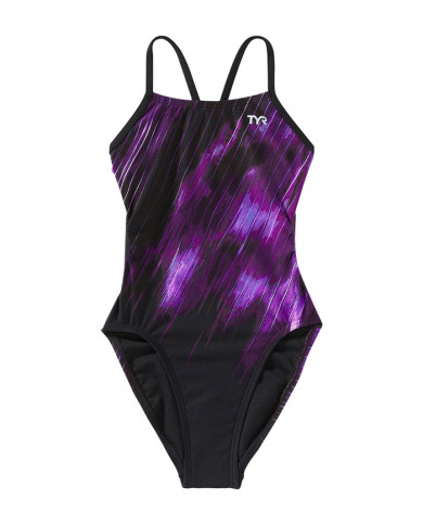 TYR Kız Çocuk Cutoutfit Antrenman Mayosu Cyclod Mor