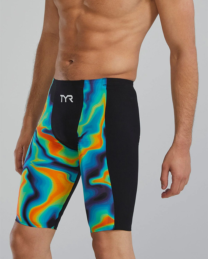 TYR Erkek Yarış Mayosu Shockwave Jammer Kızıl Turuncu Yeşil