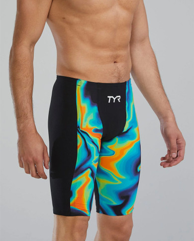 TYR Erkek Yarış Mayosu Shockwave Jammer Kızıl Turuncu Yeşil