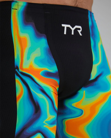 TYR Erkek Yarış Mayosu Shockwave Jammer Kızıl Turuncu Yeşil