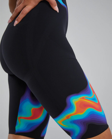 TYR Kadın Yarış Mayosu Venzo Açık Sırt Kızıl Kırmızı Turkuaz Mavi