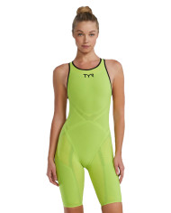 TYR Kadın Open Back Yarış Mayosu Venzo Fl Yellow