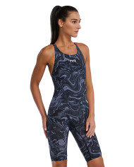 TYR Kadın Open Back Yarış Mayosu Thresher Titanium