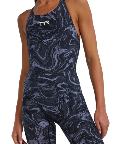 TYR Kadın Open Back Yarış Mayosu Thresher Titanium