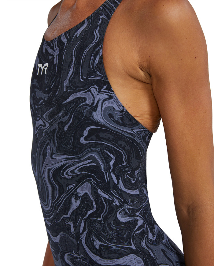 TYR Kadın Open Back Yarış Mayosu Thresher Titanium