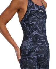 TYR Kadın Open Back Yarış Mayosu Thresher Titanium