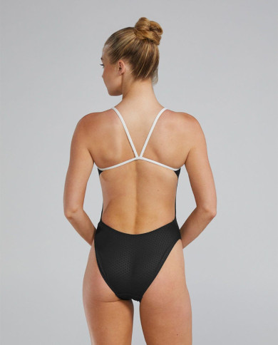 TYR Kadın Cutoutfit Antrenman Mayosu Hexa Siyah Beyaz