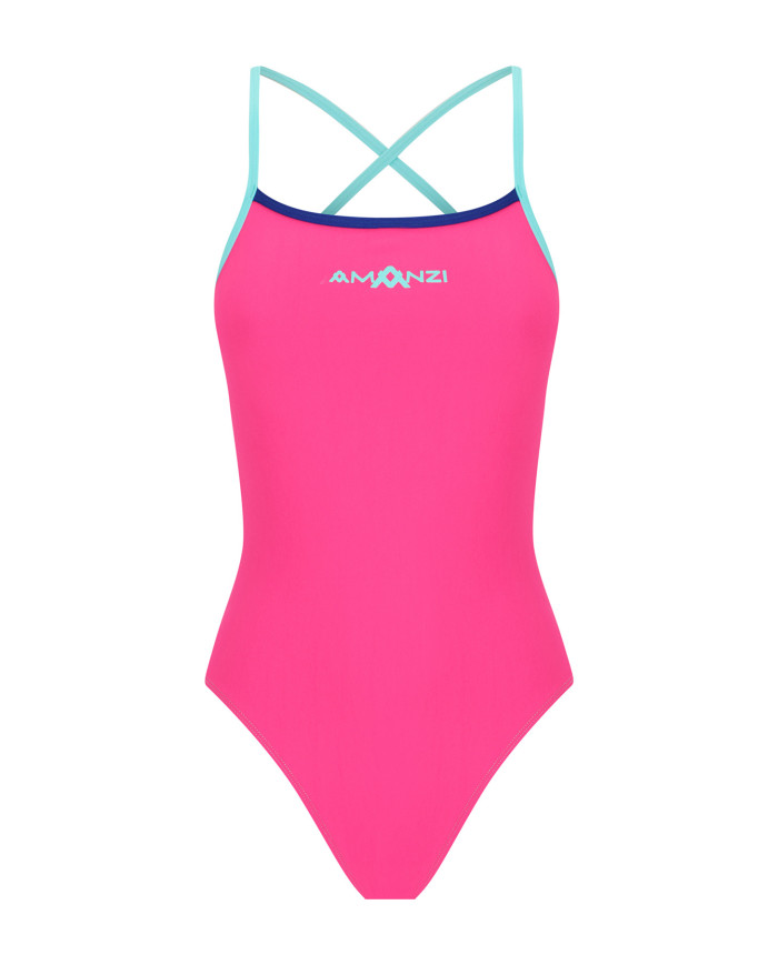 Amanzi Kadın Antrenman Mayosu Bağlamalı Sırt Tek Parça Rose Water