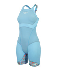 Speedo LZR Ignite Kneeskin Kadın Yarış Mayosu Mavi Kırmızı