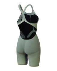 Speedo Fastskin LZR Pure Valor 2.0 Openback Kneeskin Yarış Mayosu Yeşil Turuncu