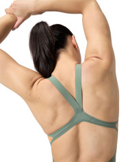 Speedo Fastskin LZR Pure Valor 2.0 Openback Kneeskin Yarış Mayosu Yeşil Turuncu