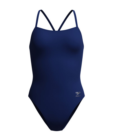 Speedo FL Solid V Back 2.0 Kadın Antrenman Mayosu Lacivert