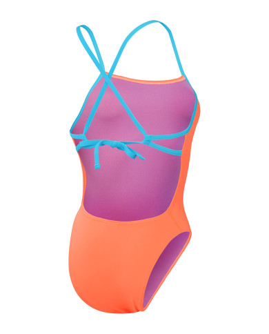 Speedo Solid Tieback Kadın Antrenman Mayosu Açık Kırmızı