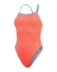 Speedo Solid Tieback Kadın Antrenman Mayosu Açık Kırmızı