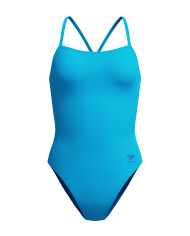 Speedo FL Solid V Back 2.0 Kadın Antrenman Mayosu Mavi