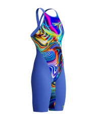 Speedo Fastskin LZR Pure Valor 2.0 Openback Kneeskin Kadın Yarış Mayosu Koyu Mavi