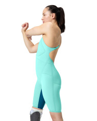 Speedo Fastskin LZR Pure Valor 2.0 Openback Kneeskin Kadın Yarış Mayosu Açık Mavi