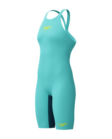Speedo Fastskin LZR Pure Valor 2.0 Openback Kneeskin Kadın Yarış Mayosu Açık Mavi
