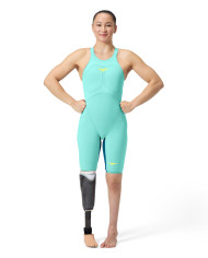 Speedo Fastskin LZR Pure Valor 2.0 Openback Kneeskin Kadın Yarış Mayosu Açık Mavi