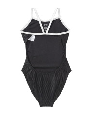 TYR Kız Çocuk Cutoutfit Antrenman Mayosu Hexa Siyah Beyaz