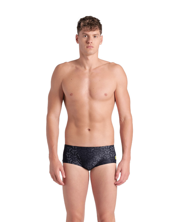 Arena Monogram Low Waist Erkek Antrenman Mayosu Siyah Multi