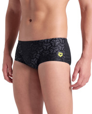 Arena Monogram Low Waist Erkek Antrenman Mayosu Siyah Multi