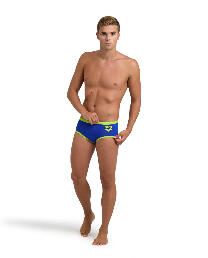 Arena One Big Logo 12 cm Erkek Antrenman Mayosu Neon Mavi Yeşil