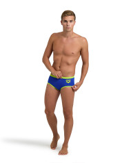 Arena One Big Logo 12 cm Erkek Antrenman Mayosu Neon Mavi Yeşil