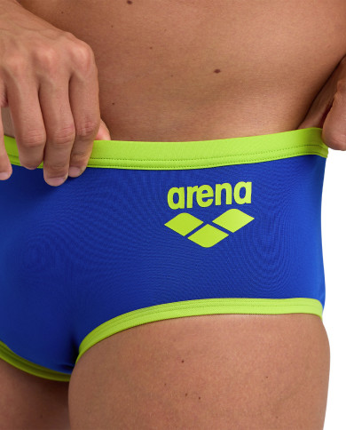 Arena One Big Logo 12 cm Erkek Antrenman Mayosu Neon Mavi Yeşil