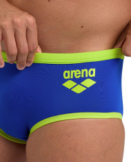 Arena One Big Logo 12 cm Erkek Antrenman Mayosu Neon Mavi Yeşil