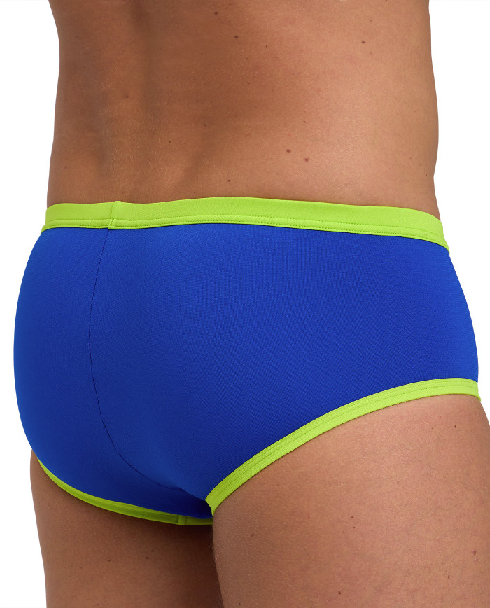 Arena One Big Logo 12 cm Erkek Antrenman Mayosu Neon Mavi Yeşil