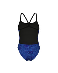 Arena Snake Skin Challenge Kadın Antrenman Mayosu Siyah Mavi