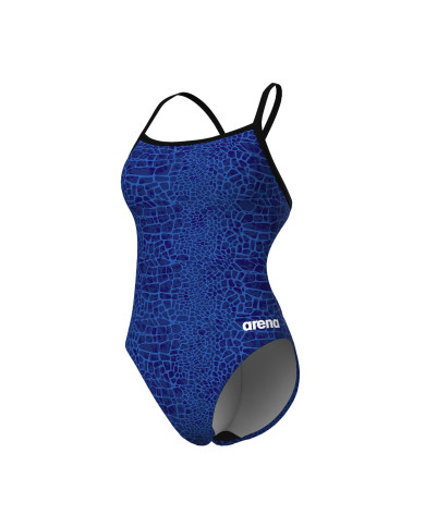 Arena Snake Skin Challenge Kadın Antrenman Mayosu Siyah Mavi