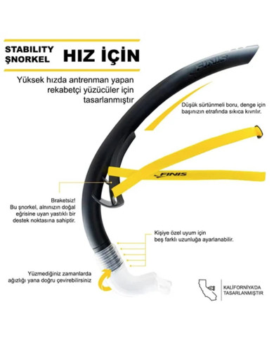 Finis Stability Şnorkel Hız Siyah