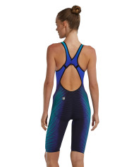 TYR Kadın Yarış Mayosu Venzo Phantom Open Back Royal Lime Black