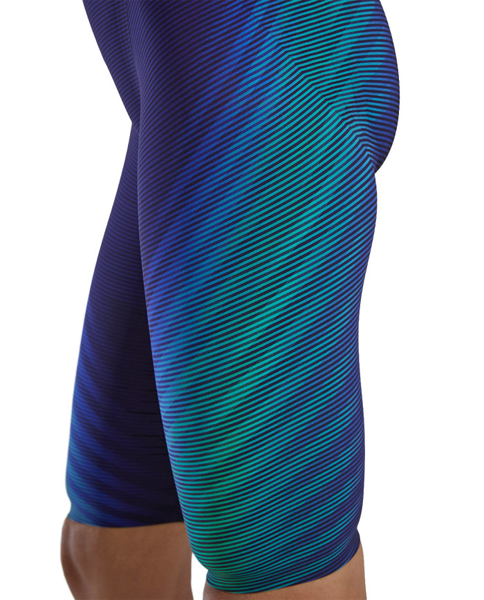 TYR Kadın Yarış Mayosu Venzo Phantom Open Back Royal Lime Black