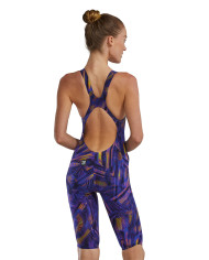 TYR Kadın Yarış Mayosu Avictor Open Back Hel Purple Gold